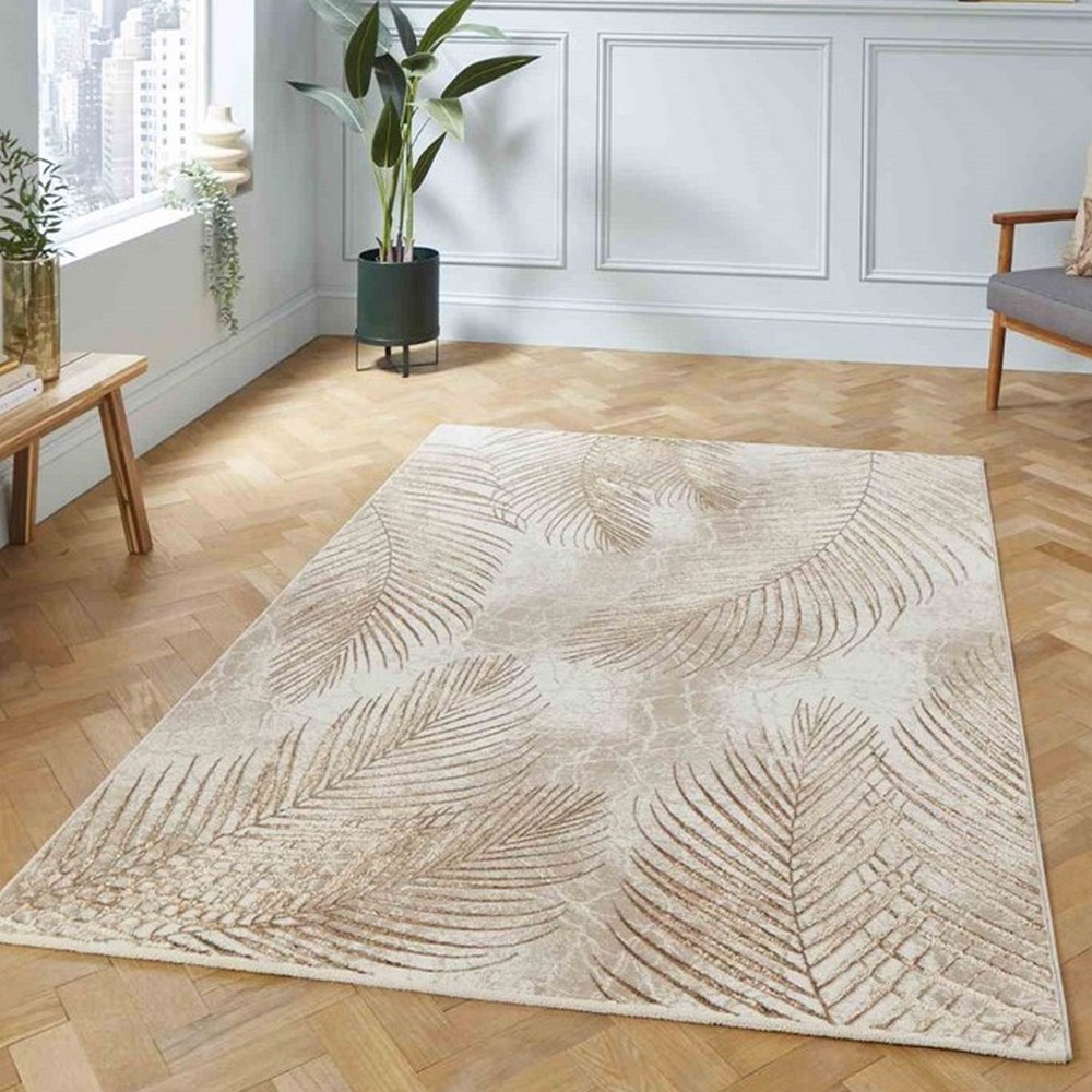 Creation 50051 Botanical Rugs in Beige Bronze